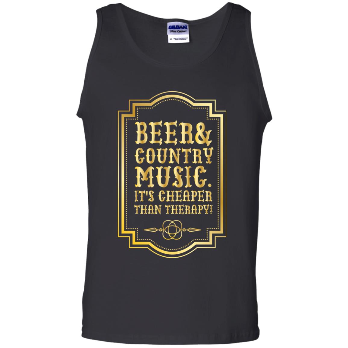 Beer Country Music Its Cheaper Than Therapy Beer Lover Shirt Black