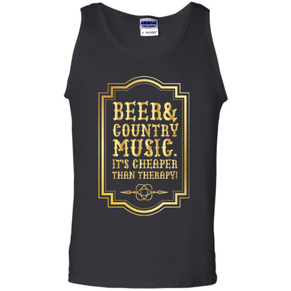 Beer Country Music Its Cheaper Than Therapy Beer Lover Shirt Black