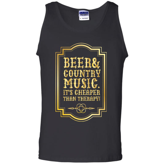 Beer Country Music Its Cheaper Than Therapy Beer Lover Shirt Black