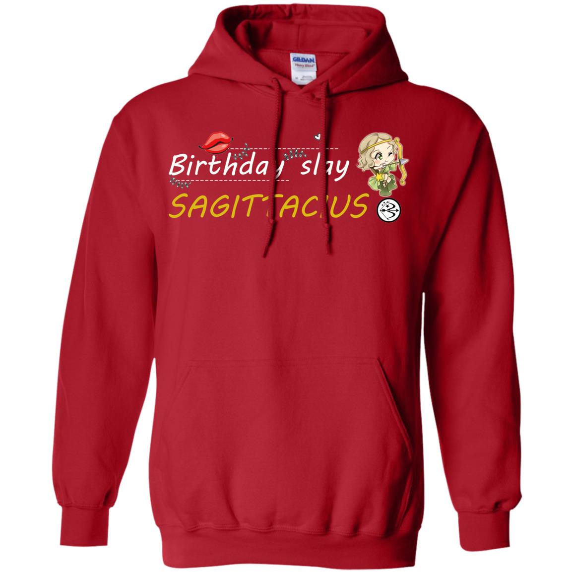 Cute Sagittarius Girl Birthday Lip Slay T-shirt Red