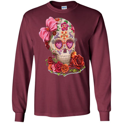 Cinco De Mayo Skull Women Flower Shirt Maroon