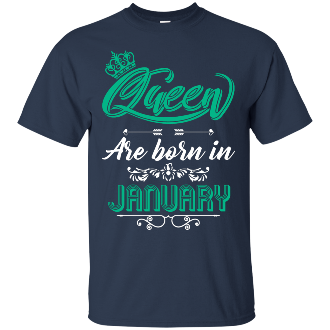 Brithday T-Shirt Queen Are Born In January Navy
