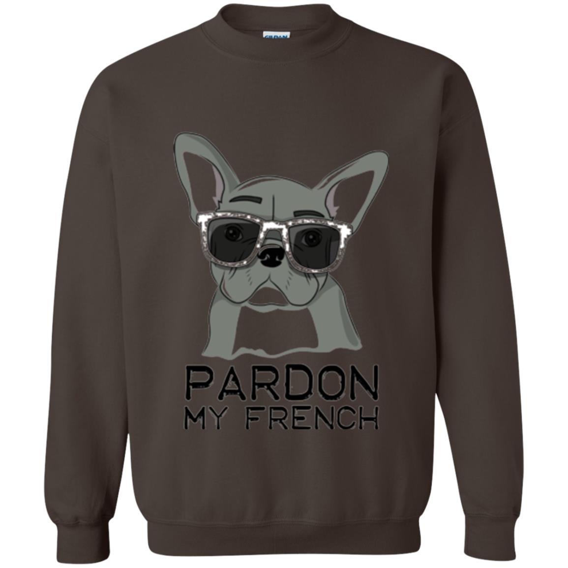 French Bulldog T-shirt Pardon My French T-shirt Dark Chocolate