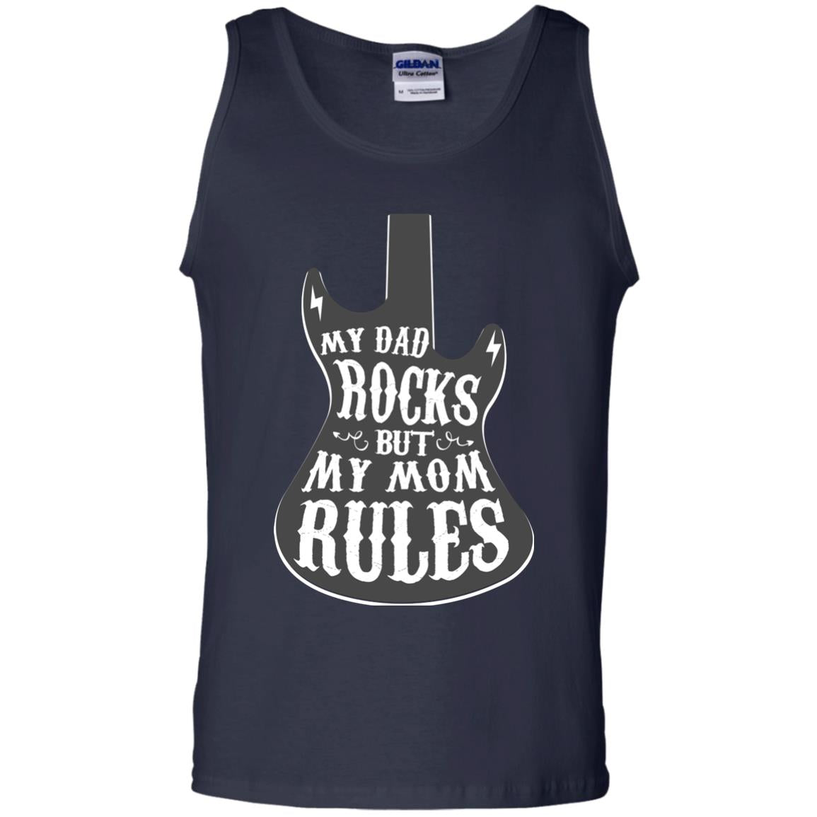 My Dad Rocks But My Mom Rules Shirt For Daughter Or Son Navy