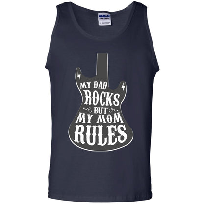 My Dad Rocks But My Mom Rules Shirt For Daughter Or Son Navy