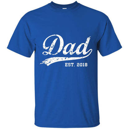 Dad Est. 2018 Vintage New Dad Daddy T-shirt Royal