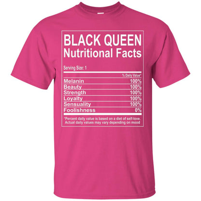 Black Queen Nutritional Facts T-shirt Self Love Heliconia