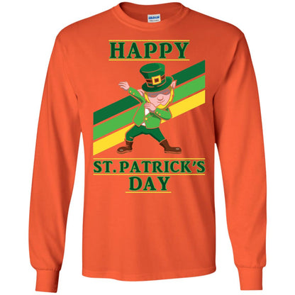 Dabbing Leprechaun Saint Patrick_s Day T-shirt Orange