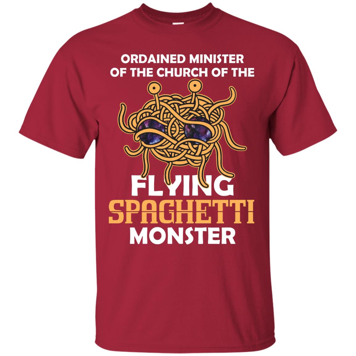 Ordained Minister Of The Church Of The Flying Spaghetti Monster Pastafarian T-shirt Cardinal