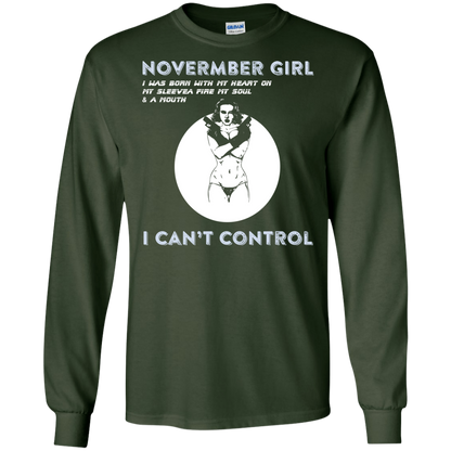 November Girl I Was Born With My Heart T-shirt Forest Green