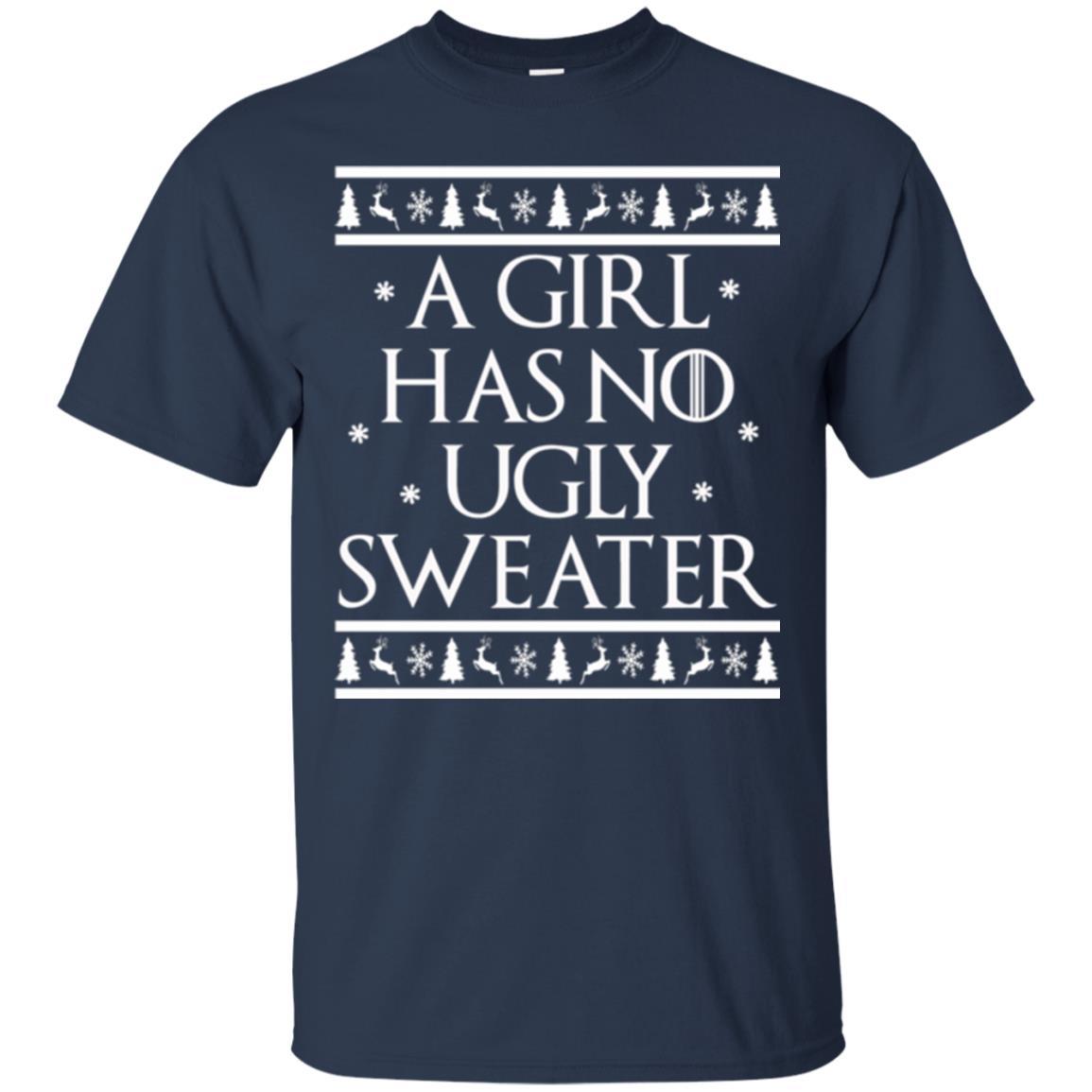 Christmas T-shirt A Girl Has No Ugly Sweater Navy