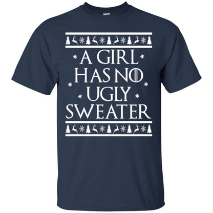 Christmas T-shirt A Girl Has No Ugly Sweater Navy