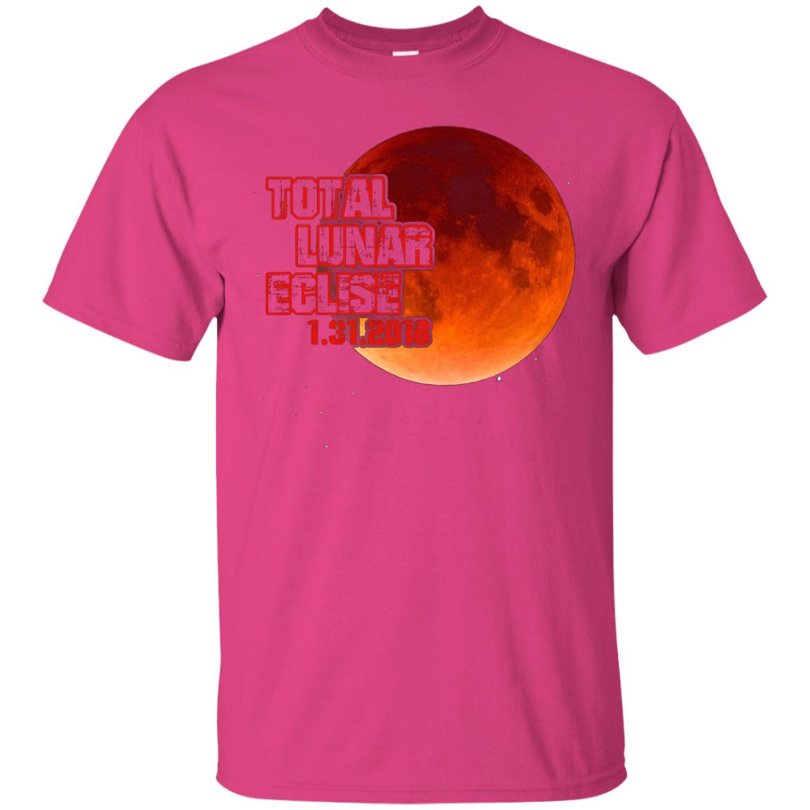 Blood Moon T-shirt Total Lunar Eclipse 1.31.2018 Heliconia