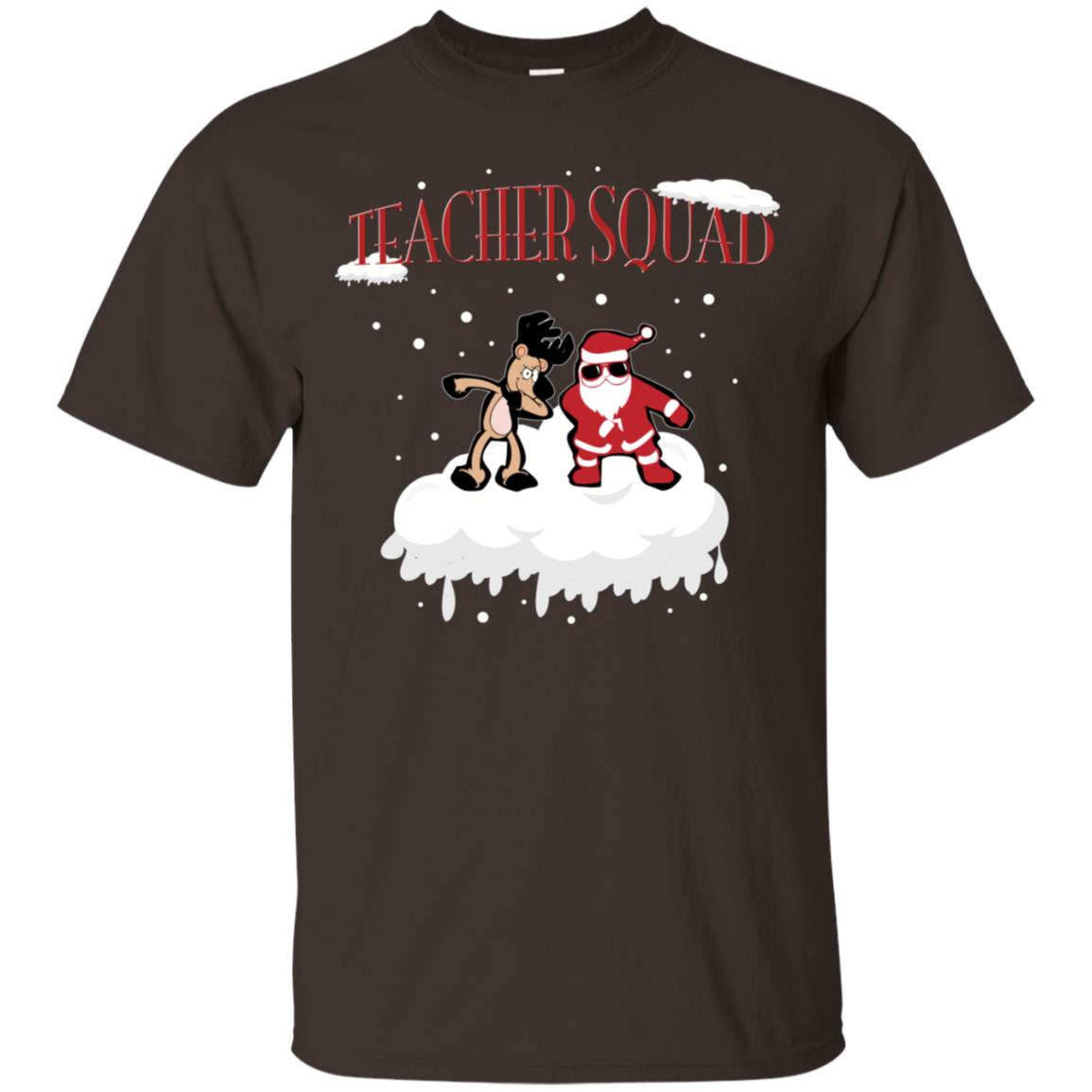 Teacher Squad Teaching X-mas Gift Shirt Dark Chocolate