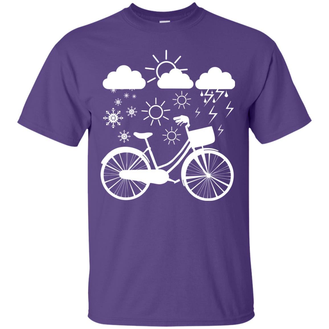 Bicycle All Weather Cyclist T-shirt For Bicycle Lover Purple