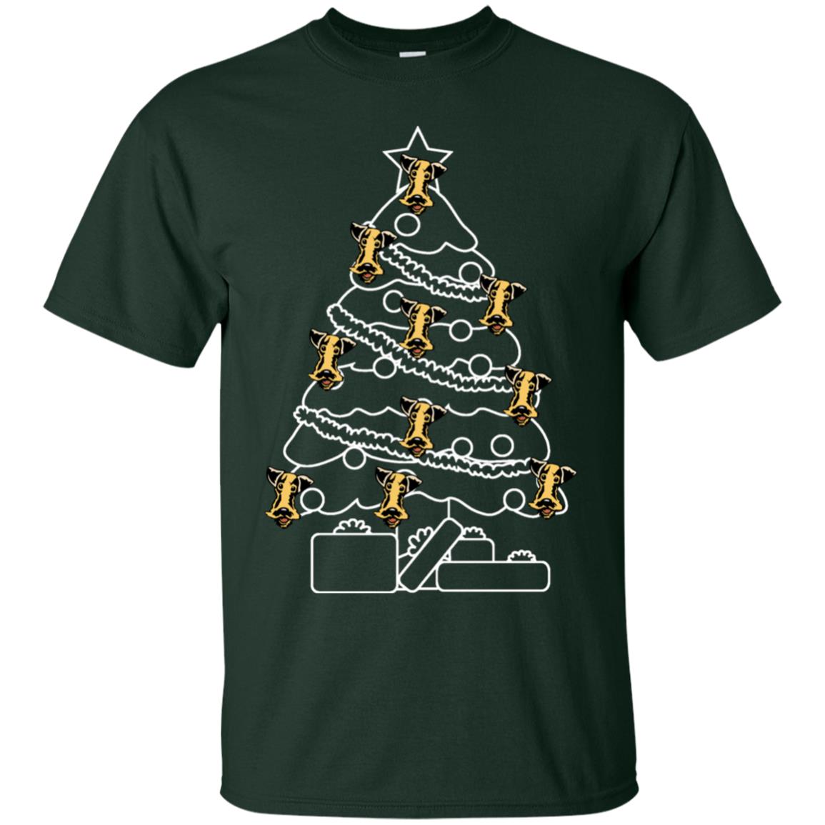 Terrier Dog Face Christmas Tree Gift Shirt Forest
