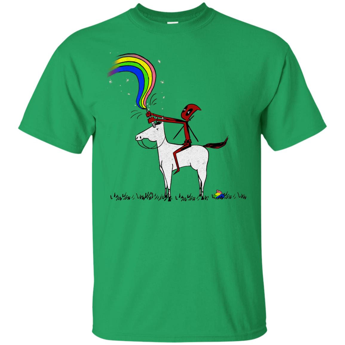 Deadpool With Unicorn Movie T-shirt Irish Green