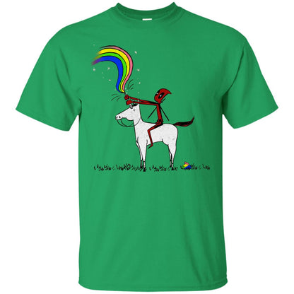 Deadpool With Unicorn Movie T-shirt Irish Green