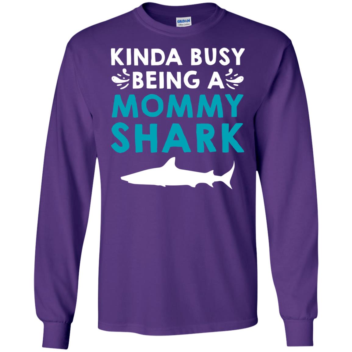 Kinda Busy Being A Mommy Shark Momma Shirt Purple