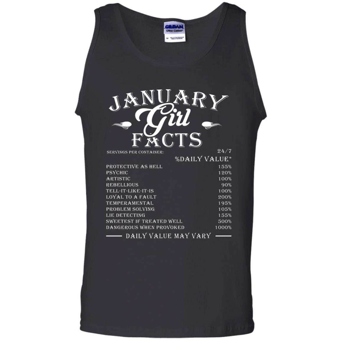 January Girl Facts Facts T-shirtG220 Gildan 100% Cotton Tank Top