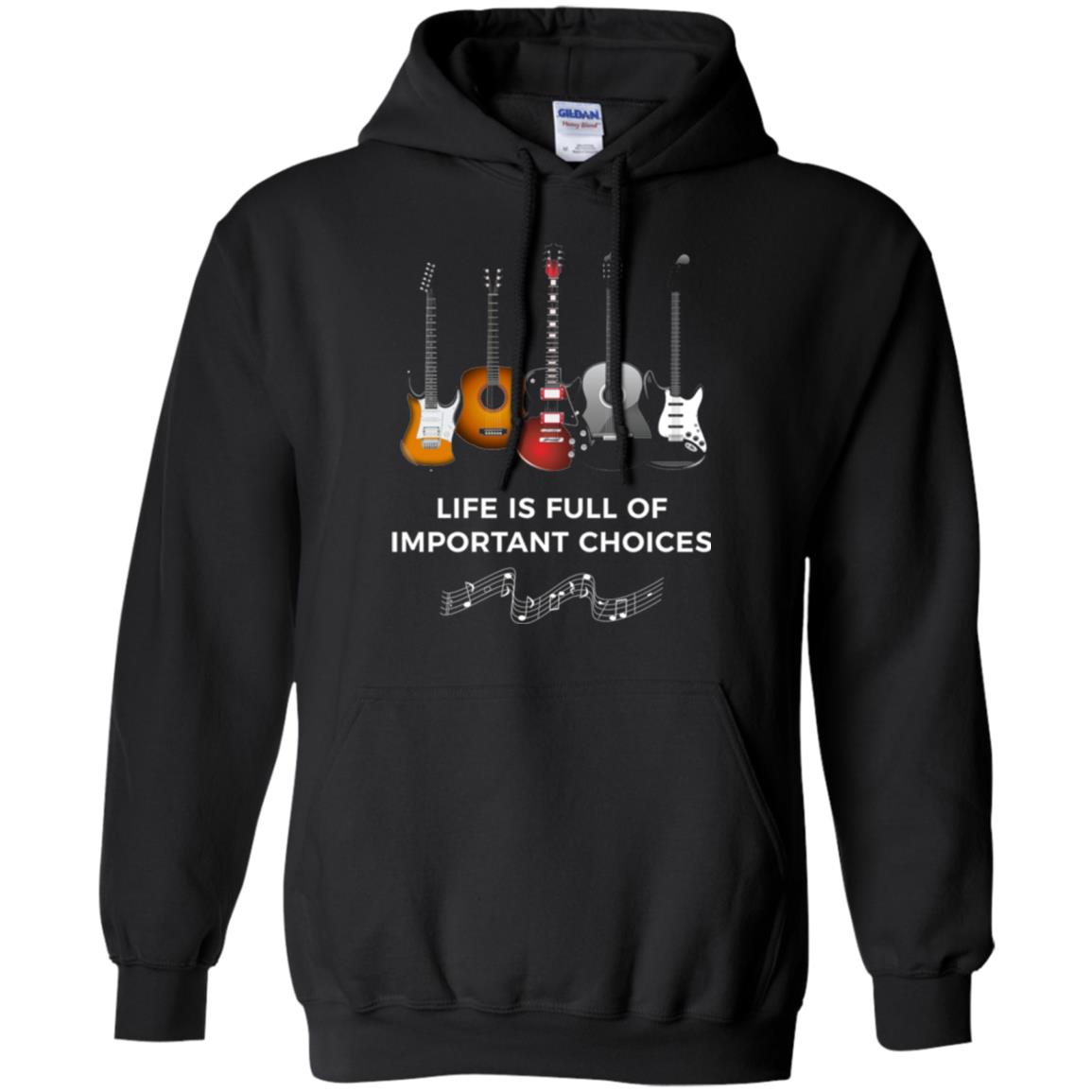 Funny Guitar T-shirt Life Is Full Of Important Choices Black