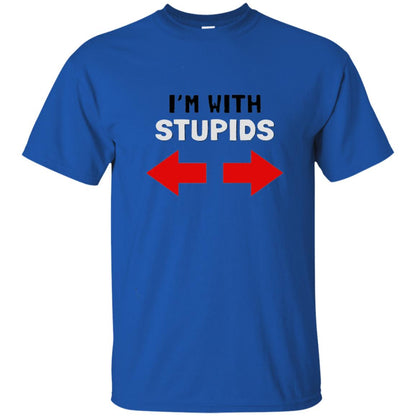 Im With Stiupid Funny Adult Shirt Royal