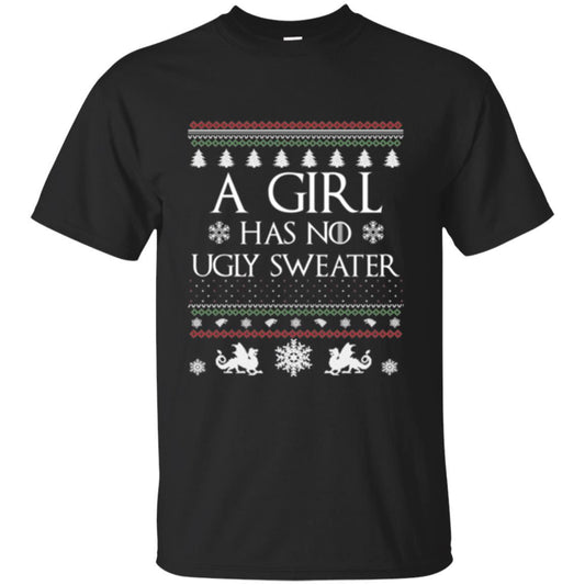 Christmas T-shirt Girl Has No Ugly Sweater Black