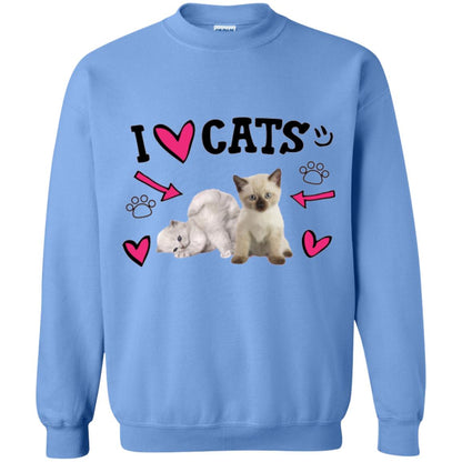 Cat Lover T-shirt I Love Cats Carolina Blue