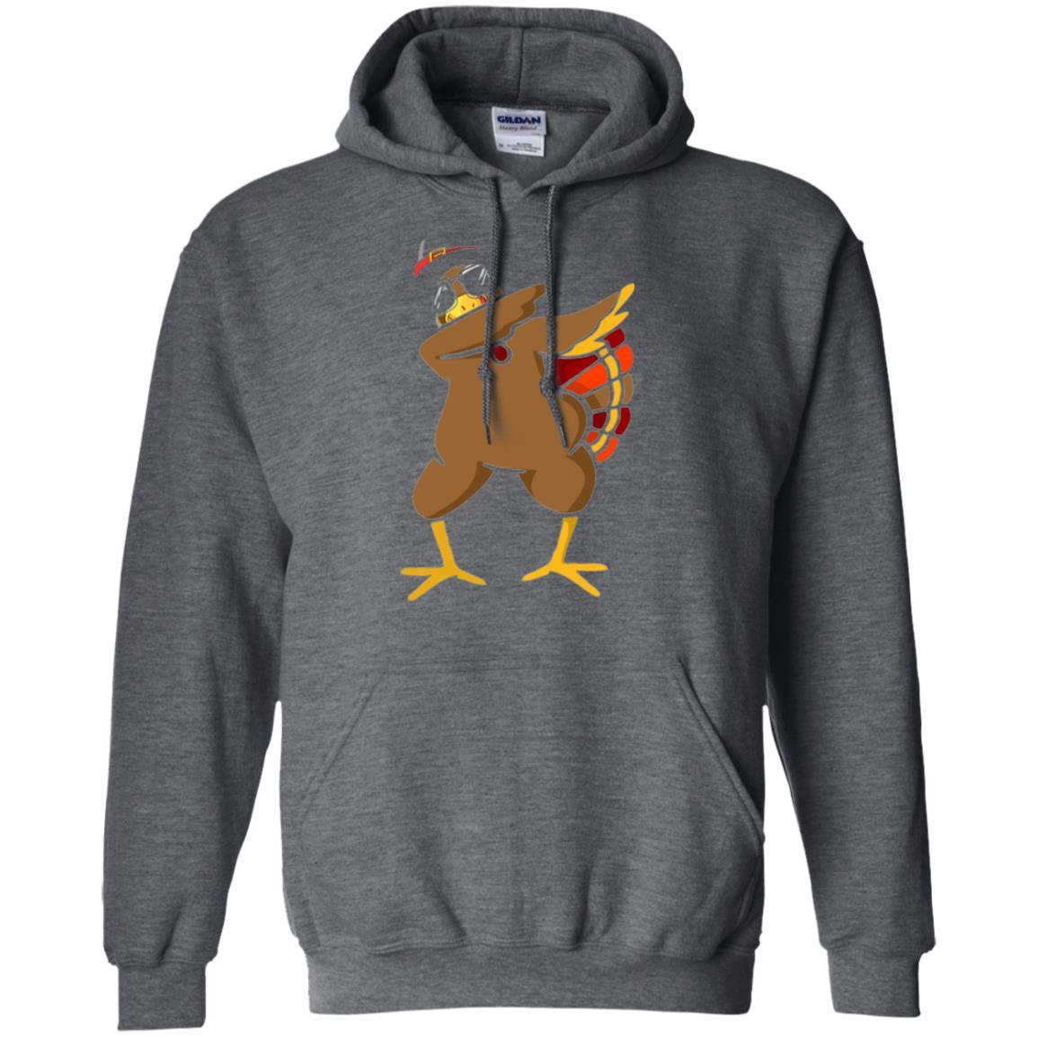 Thanksgiving T-shirt Dabbing Turkey Dark Heather