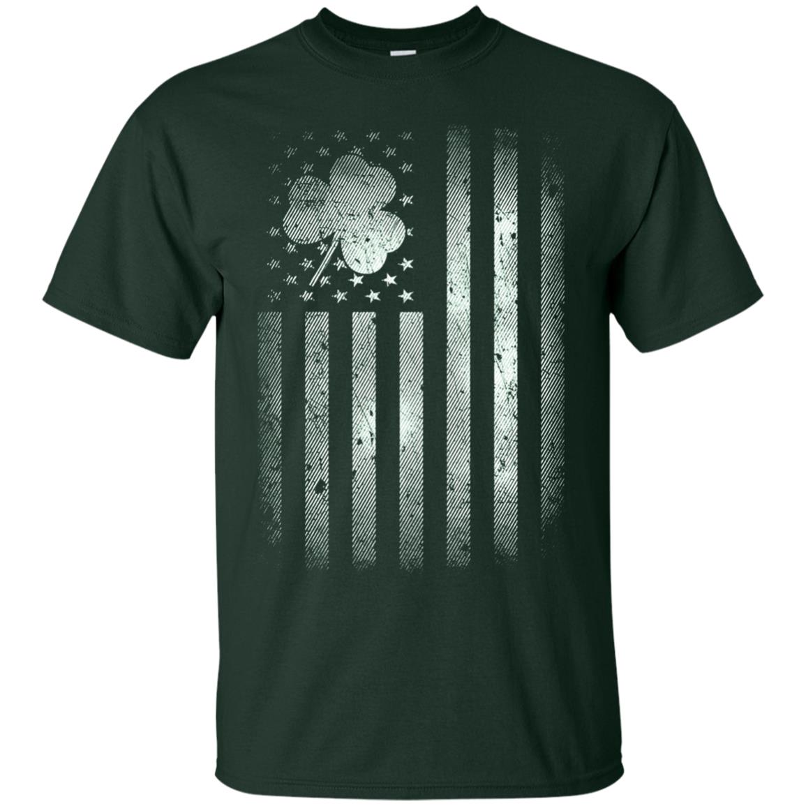 Vintage Irish American Shamrock Flag St Patricks Day T-shirt Forest