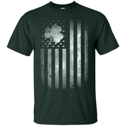 Vintage Irish American Shamrock Flag St Patricks Day T-shirt Forest