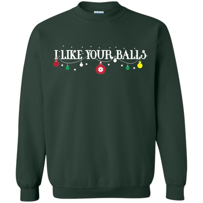 Christmas T-shirt I Like Your Balls Forest Green