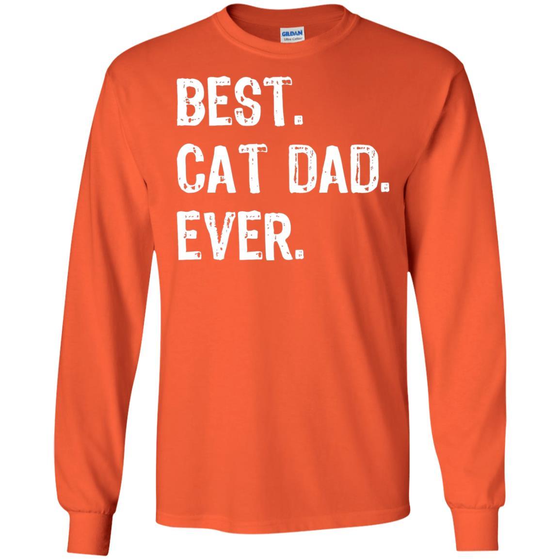 Cat Lover T-shirt Best Cat Dad Ever Orange