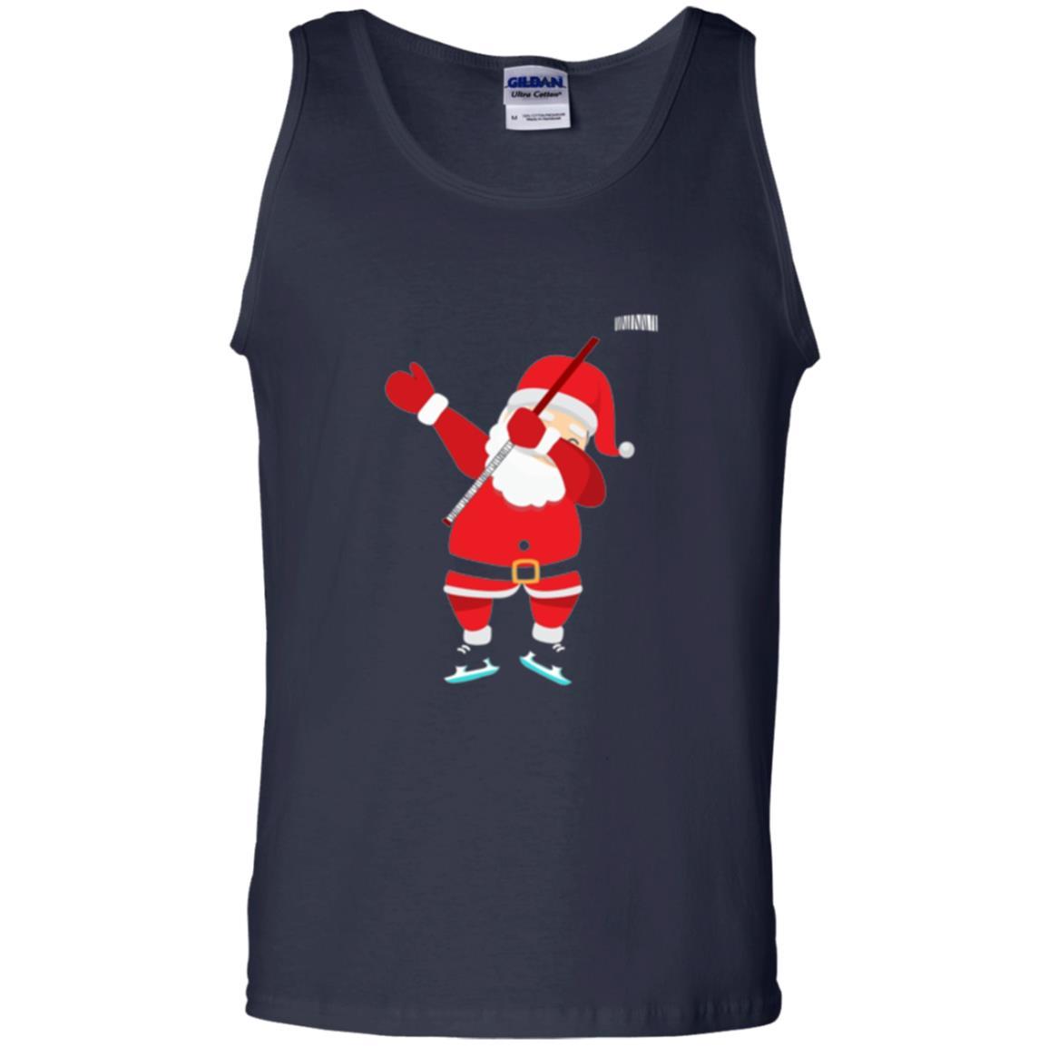 Christmas T-shirt Santa Claus Dabbing Hockey Navy