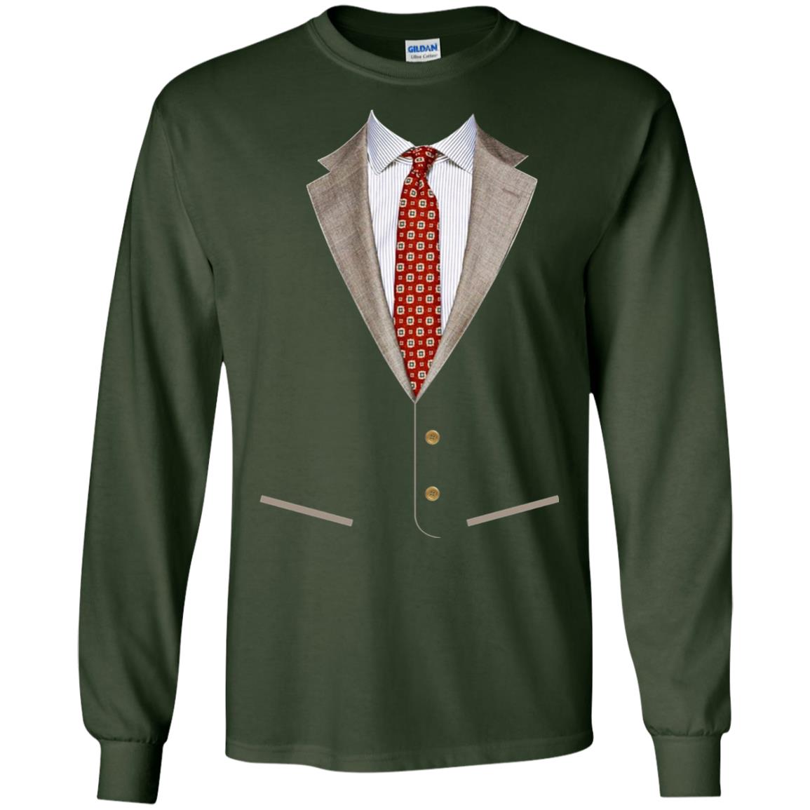 Tuxedo T-shirt Retro Prom Men With Bowtie Forest Green