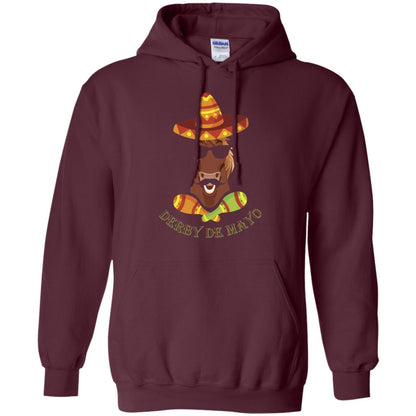 Derby De Mayo Kentucky Horse Race Sombrero Mexican T-shirt Maroon