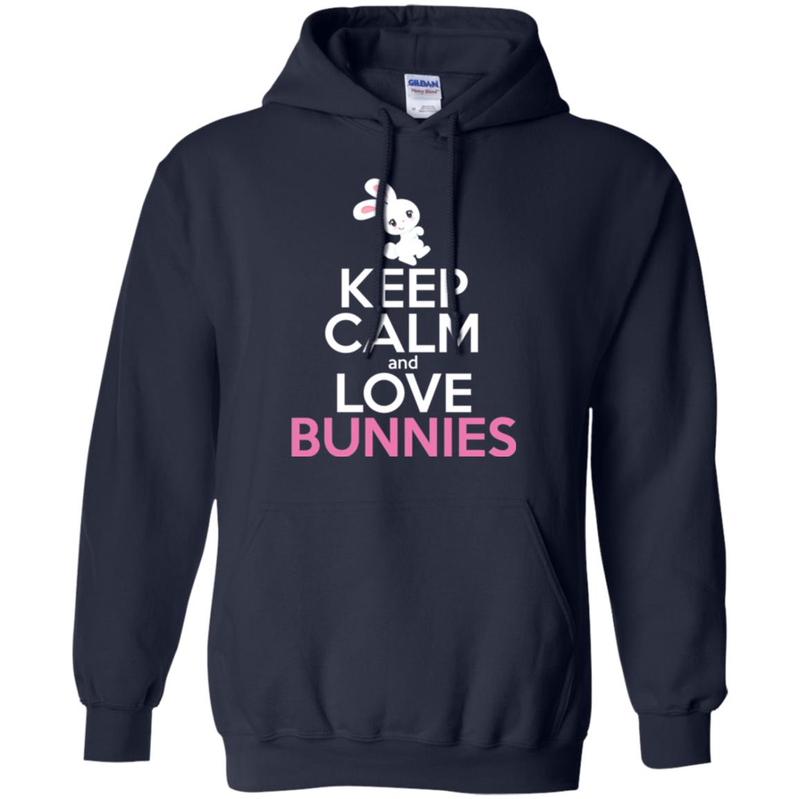 Bunny T-shirt Keep Calm And Love Bunnies Navy