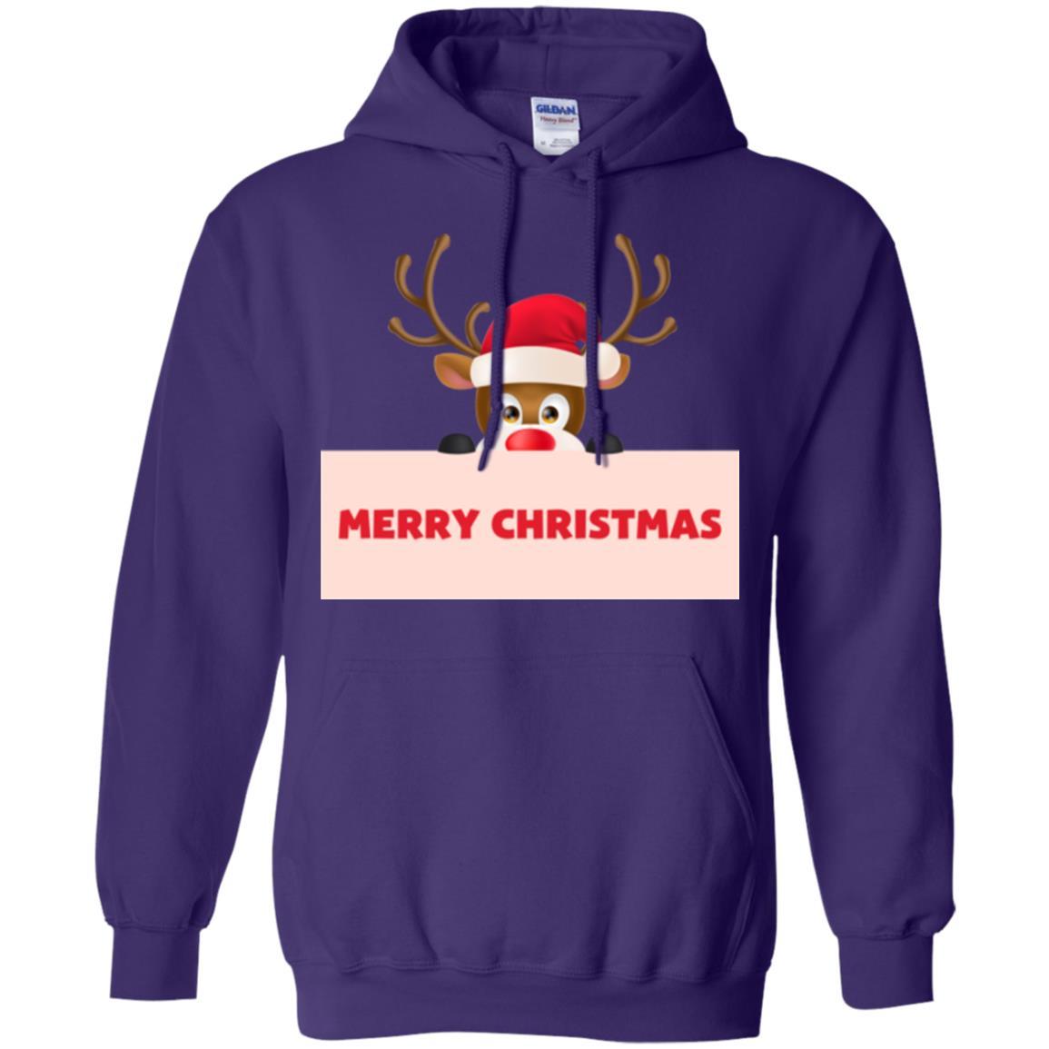 Christmas T-shirt Reindeer Merry Christmas T-shirt Purple