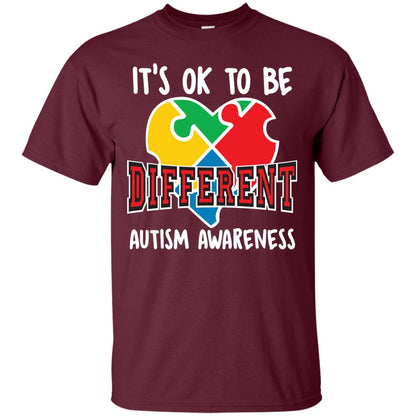 It’s Ok To Be Different Autism Awareness T-shirt Maroon