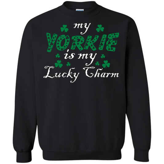 My Yorkie Is My Lucky Charm Saint Patrick's Day Shirt For Yorkie Lover Black