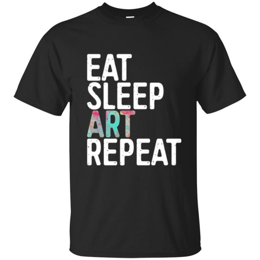 Artist T-shirt Eat Sleep Art Repeat Black