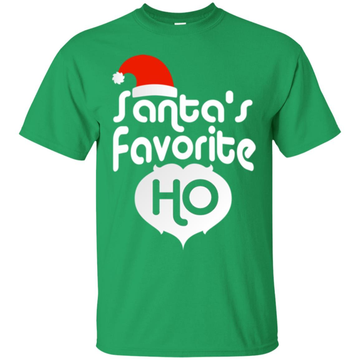 Christmas T-shirt Santa's Favorite Ho Irish Green