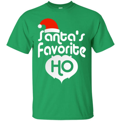 Christmas T-shirt Santa's Favorite Ho Irish Green