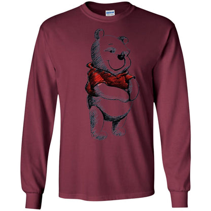 Sketch Of Winnie The Pooh Movie Lover T-shirt Maroon