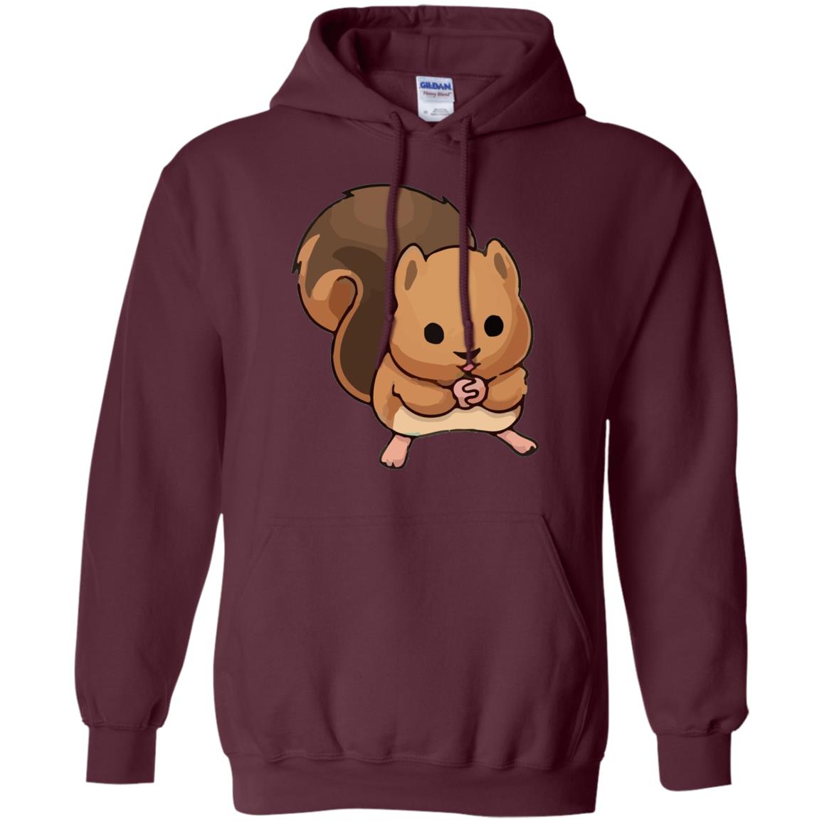 Cute Squirrel Graphic T-shirt Maroon
