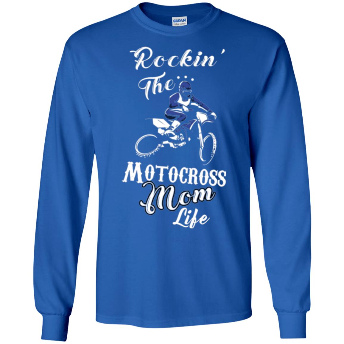 Rocking The Motocross Mom Life Mommy T-shirt Royal
