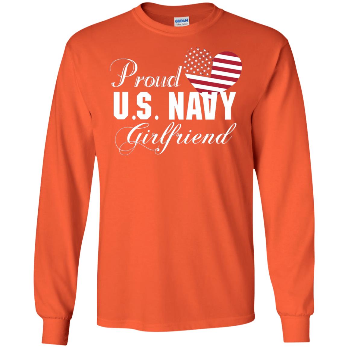 Pride U.s. Army Shirt Proud Navy Girlfriend Heart Orange