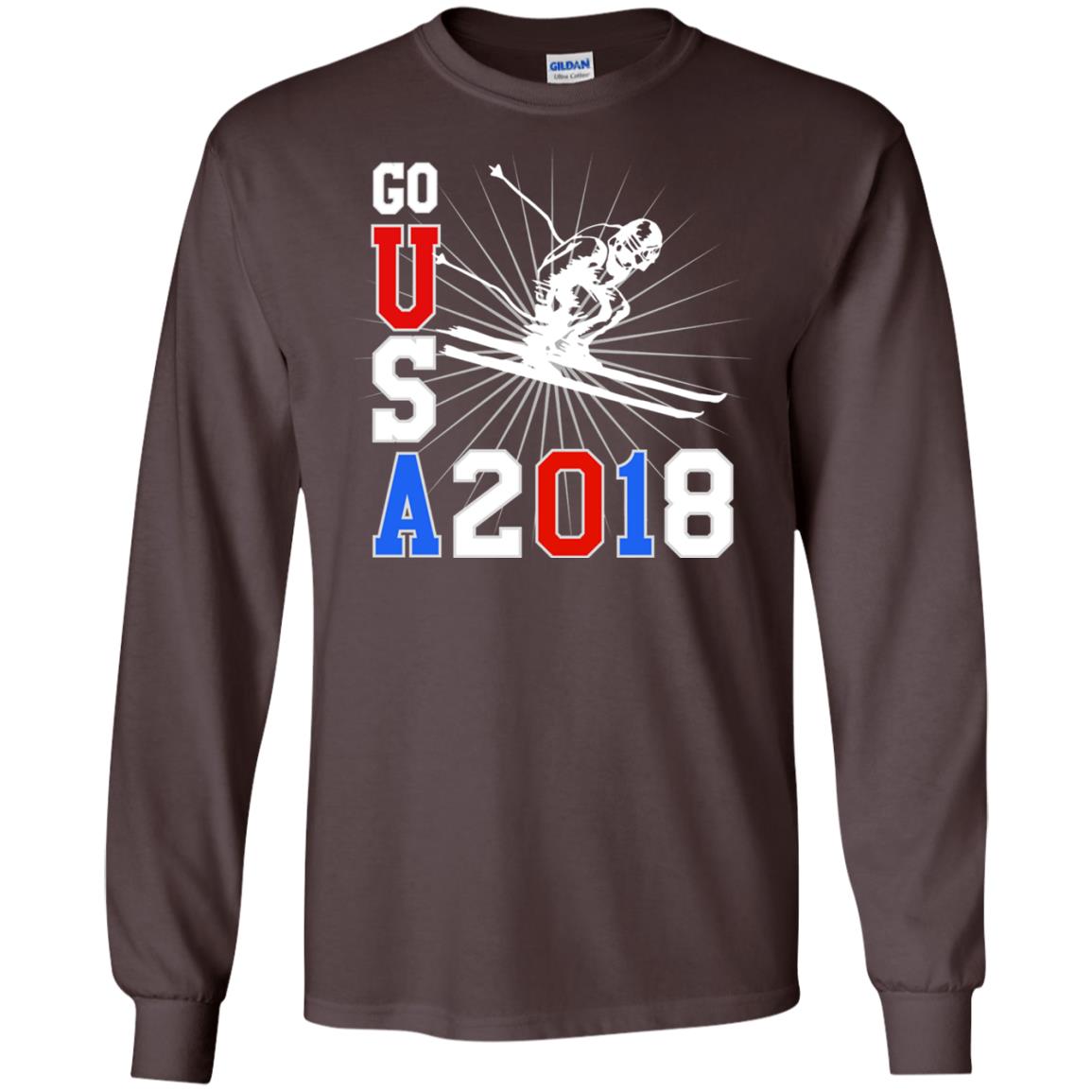 Alpine Skiing T-shirt Go Usa 2108 Cool Dark Chocolate