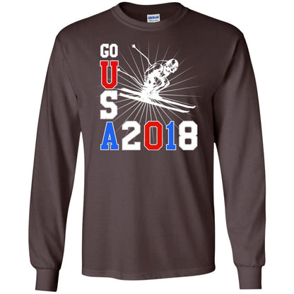Alpine Skiing T-shirt Go Usa 2108 Cool Dark Chocolate
