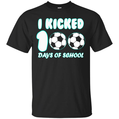 Soccer Lover T-shirt I Kicked 100 Days Of School Black